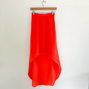 Lovers + Friends Hi-Lo Skirt in Orange XS $128